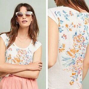 Meadow Rue by Anthropologie Small Watercolor Floral Tee